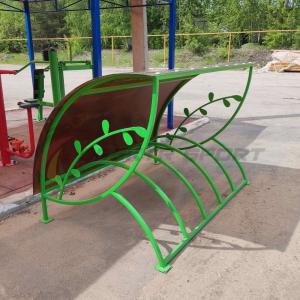 Купить Велопарковка крытая, с веточкой, цв. зеленый в Западнаядвине 