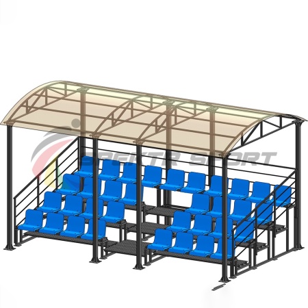 Купить Трибуна для зрителей 4 ряда на 34 места с навесом и перилами в Западнаядвине 